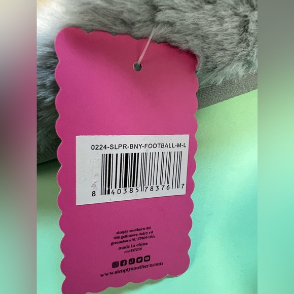 Simply Southern - Slippers - NWT - M-L Teal/White - Football -Soft Nicely Padded - Picture 6 of 10